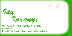 ida koranyi business card